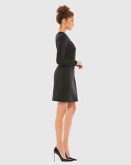 Black One Sleeve Tuxedo Dress - FINAL SALE