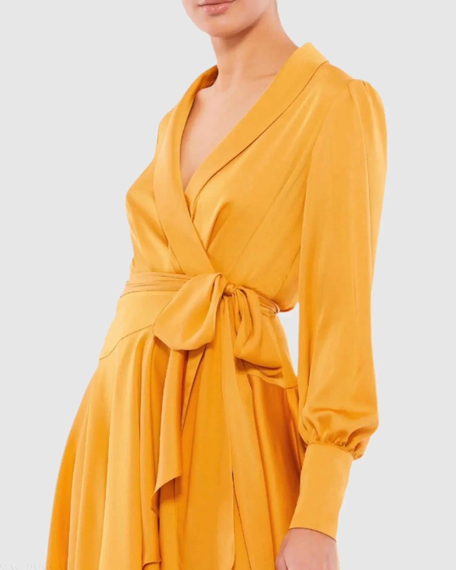 Yellow Short Wrap Dress