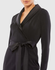 Long Sleeve Tuxedo Mini Dress