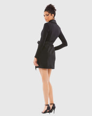Long Sleeve Tuxedo Mini Dress